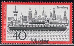 GERMANY(1973) Hamburg. MUSTER (specimen) Overprint. Scott No 1107. - Autres & Non Classés