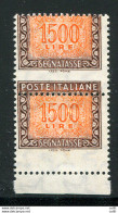 Segnatasse Lire 1.500  Varietà Poste In Basso - Errors And Curiosities