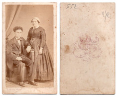 (Photo Carte De Visite) 552, Couple Tourangelle Et Tourangeau, Photo Duval à Tours - Anonymous Persons