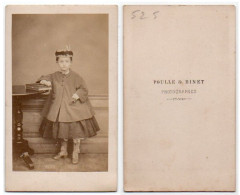 (Photo Carte De Visite) 525, Portrait Enfant Fillette, Photo Poulle & Binet - Anonymous Persons