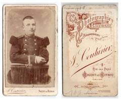 (Photo Carte De Visite) 471, Portrait Militaire, 103e RI Régiment D'Infanterie, Photo Couturier à Nogent Le Rotrou - War, Military