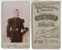 (Photo Carte De Visite) 465, Portrait Militaire, 136e RI Régiment D'Infanterie, Photo Lemarechal à Saint Lo Manche - Guerre, Militaire