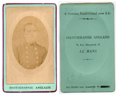 (Photo Carte De Visite) 458,  Portrait Militaire, 4e Section De COA - Photographie Anglaise - Le Mans - Krieg, Militär