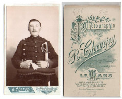 (Photo Carte De Visite) 456,  Portrait Militaire, 31e RA Régiment D'Artillerie - R Charpy - Le Mans - Krieg, Militär