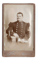 (Photo Carte De Visite) 430, Portrait Militaire, 152e RI Régiment D'Infanterie, Photo Fehr à Belfort - Guerra, Militari