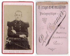 (Photo Carte De Visite) 353, Portrait Militaire, 89e RI Régiment D'Infanterie, Photo Bonnier à Paris - Krieg, Militär