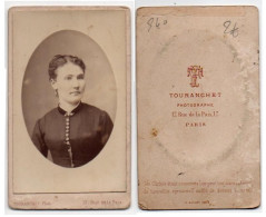 (Photo Carte De Visite) 340, Portrait De Femme, Photo Touranchet à Paris - Anonieme Personen