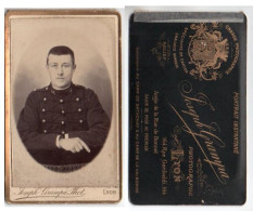 (Photo Carte De Visite) 333, Portrait Militaire, 16e Bataillon D'Artillerie à Pied, Photo Grampa à Lyon - Guerra, Militari