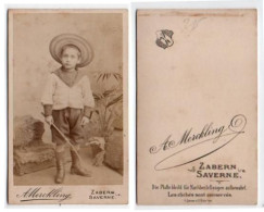 (Photo Carte De Visite) 315, Portrait Enfant, Petit Garçon, Photo Merckling à Zabern Saverne Suisse - Anonymous Persons