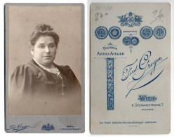 (Photo Carte De Visite) 270, Autriche Vienne Wien, Portrait De Femme, Photo Ferd. Grega - Anonymous Persons