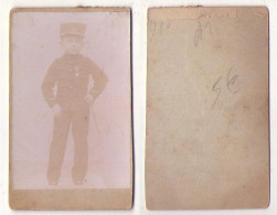 (Photo Carte De Visite) 220, Jouet, Enfant, Garçon Déguisé Soldat - Personnes Anonymes