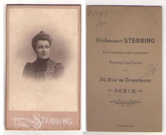 (Photo Carte De Visite) 200, Portrait De Femme Par Professeur Stebbing à Paris - Personnes Anonymes