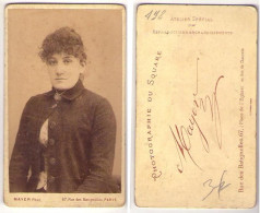 (Photo Carte De Visite) 198, Portrait De Femme Par Mayer à Paris - Personnes Anonymes