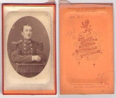 (Photo Carte De Visite) 178, Portrait Militaire, 66e RI Régiment D'infanterie à Tours Par VP De Baldiwia - War, Military