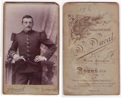 (Photo Carte De Visite) 138, Photo Militaria, 23e Régiment, D Duval à Bourg, état - Guerre, Militaire