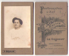 (Photo Carte De Visite) 116, Portrait De Femme Par F Brulin - 5 Rue De Montchanin à Le Creusot - Anonyme Personen