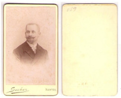 (Photo Carte De Visite) 089, Portrait D' Homme Par Sechez à Nantes - Anonyme Personen