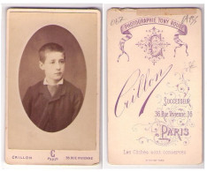 (Photo Carte De Visite) 067, Portrait D' Enfant Par Crillon 36 Rue Vivienne à Paris - Anonyme Personen