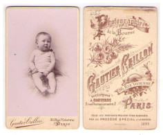 (Photo Carte De Visite) 055, Photo De Bébé Par Gautier Grillon 36 Rue Vivienne à Paris - Personnes Anonymes