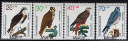 GERMANY(1973) Birds Of Prey. Set Of 4 With MUSTER (specimen) Overprint. Scott No B496-9. - Other & Unclassified