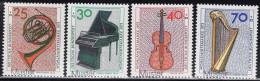 GERMANY(1973) Musical Instruments. Set Of 4 With MUSTER (specimen) Overprint. Scott No B503-6. - Sonstige & Ohne Zuordnung