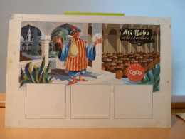 Z519 - CARTON 29 X 43 - COOP - ESQUISSE POUR SERIE DE VIGNETTES ALI-BABA - Albums & Catalogues