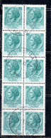 ITALIA REPUBBLICA ITALY REPUBLIC 1968 - 1976 SIRACUSANA TURRITA STELLE STARS LIRE 70 BLOCCO USATO BLOCK USED OBLITERE' - 1961-70: Afgestempeld