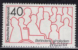 GERMANY(1974) Rehailitation Of The Handicapped. MUSTER (specimen) Overprint. Scott No 1133. - Other & Unclassified