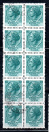 ITALIA REPUBBLICA ITALY REPUBLIC 1968 - 1976 SIRACUSANA TURRITA STELLE STARS LIRE 70 BLOCCO USATO BLOCK USED OBLITERE' - 1961-70: Oblitérés