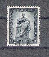 1949 Italia - Repubblica, Mazzini 1 Valore, N. 604 - MNH** - Autres & Non Classés