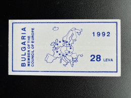 BULGARIA 1992 MEMBER OF THE COUNCIL OF EUROPE BOOKLET BULGARIJE BULGARIEN - Nuovi