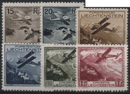 Liechtenstein 1930 Flugzeug über Landschaften 108/13 Postfrisch - Nuovi