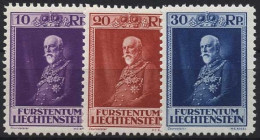 Liechtenstein 1933 80. Geburtstag Des Fürsten Franz I. 122/24 Postfrisch - Unused Stamps