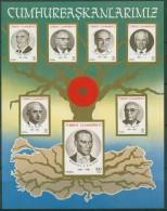 Türkei 1987 Türkische Staatspräsidenten Block 25 Postfrisch (C6717) - Blocs-feuillets