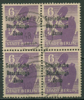 SBZ Allgemeine Ausgabe 1948 Mit Aufdruck 201 A Wa Z 4er-Block Gestempelt - Other & Unclassified