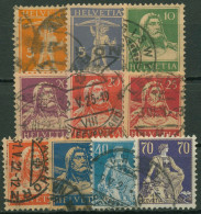 Schweiz 1921 Freimarken Tellknabe, Tell, Sitzende Helvetia 162/71 X Gestempelt - Used Stamps