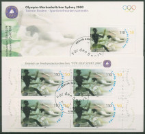 Bund Sporthilfe 2000 Markenheftchen Olympia OMH 10 (2096) ESST Berlin (C99113) - Andere & Zonder Classificatie