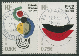 Frankreich 2004 Entente Cordiale Gemälde 3801/02 Gestempelt - Used Stamps