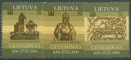 Litauen 1991 Großfürst Gediminas Burg Trakai 486/88 Postfrisch - Lithuania