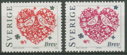 Schweden 1998 Valentinstag Blumenherz Vögel 2034/35 Postfrisch - Ongebruikt