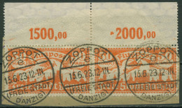 Danzig 1923 Flugpostmarken Mit WZ 3 Y, 134 OR Paar Gestempelt, Briefstück - Used