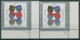 Bund 1991 Stadtrechte Wappen Formnummer 1528 Ecke 4 FN 1,2 Postfrisch (E1876) - Unused Stamps