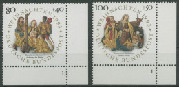 Bund 1993 Weihnachten Reliefs Formnummer 1707/08 Ecke 4 FN 1 Postfrisch (E2198) - Neufs