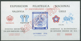 Chile 1976 Briefmarkenausstellung 466 Gedenkblatt Muster Postfrisch (C63296) - Chile