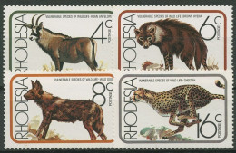 Rhodesien 1976 Säugetiere Wildhund Hyäne Gepard 180/83 Postfrisch - Rhodesië (1964-1980)