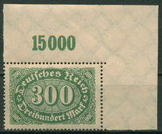 Deutsches Reich 1922/23 Ziffern Plattendruck 249 P OR Ecke 2 Postfrisch - Neufs