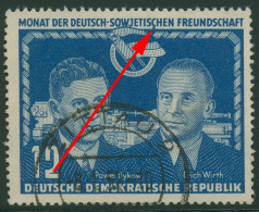 DDR 1951 Dt.-Sowjet.-Freundschaft Mit Plattenfehler 296 I Gestempelt - Errors & Oddities