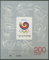 Ecuador 1989 Olympische Sommerspiele Seoul Block 133 Postfrisch (C11908) - Ecuador