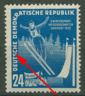 DDR 1952 Wintersportmeisterschaften Mit Plattenfehler 299 F 16 Postfrisch - Plaatfouten En Curiosa