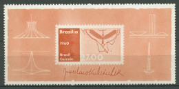 Brasilien 1960 Präsident J.Kubitschek De Oliveira Block 12 Postfrisch (C63301) - Blocks & Kleinbögen